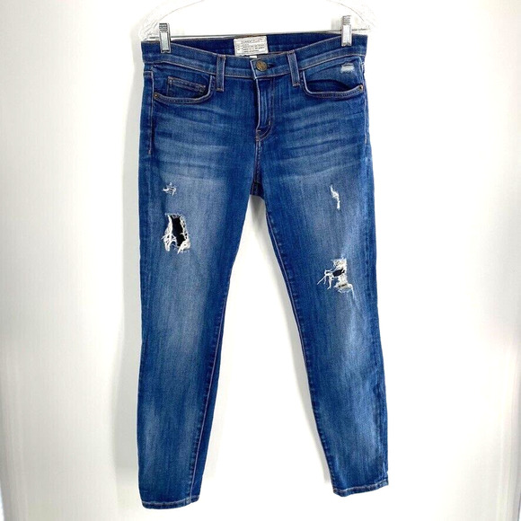 Current/Elliott Denim - Current/Elliott‎ The Stiletto Niagra Destroy Womens Jeans 28 Denim Distressed